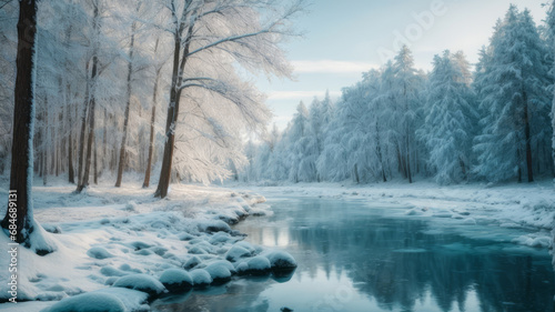 winter landscape with river © CRYPTOERMD