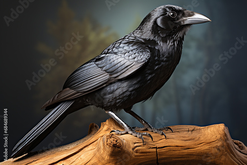 Generative AI - A black crow bird