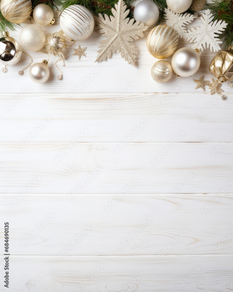 Christmas and New Year colorful balls and stars lying on white flat lay background. Christmas and New Year colorful balls and stars lying on white flat lay background.