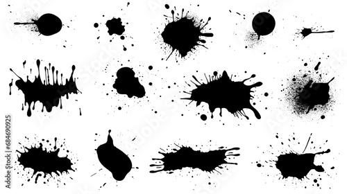 Collection of detailed ink splatters isolated on transparent background, PNG image with background removed, Created with Generative Ai technology