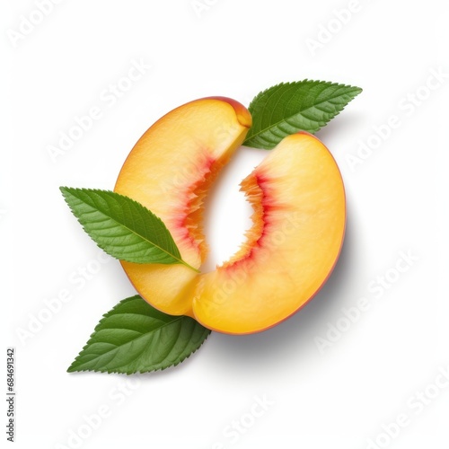 Peach Slice with Leaf