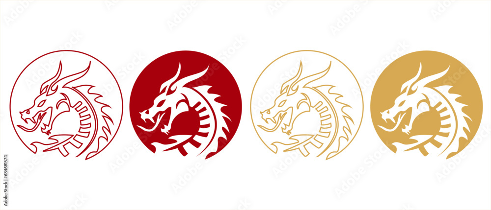 Happy Chinese new year 2024 Zodiac sign vector, year of the dragon, red and gold colors, isolated on white background eps 10 Happy Chinese new year 2024 Zodiac sign vector, year of the dragon, red and gold colors, isolated on white background eps 10