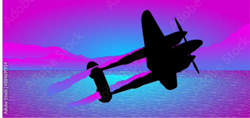 avión, vector, silueta, aeronave, aeroplano