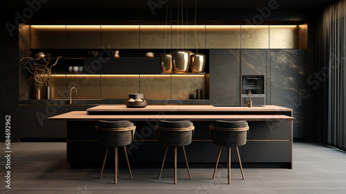 Nowoczesny design otwartej kuchni w luksusowym stylu © Bartomiej