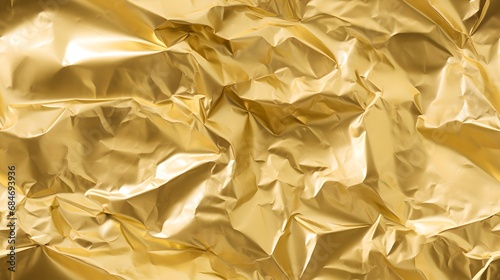 Seamless Tileable Texture: Crumpled Gold Wrinkled Paper Background with Abstract Patterns and Textured Effect