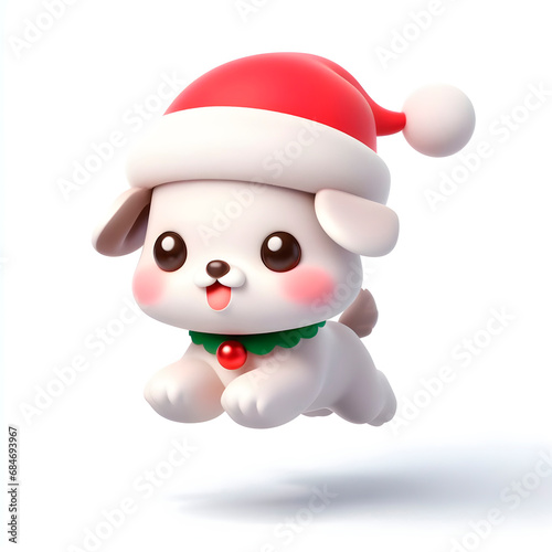 Energetic Kawaii 3D Holiday Canine