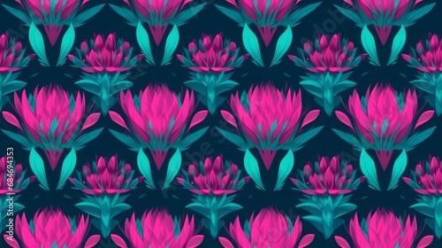 Seamless pattern with pink flowers 