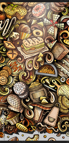 Cartoon vector doodle Bakery banner background © balabolka