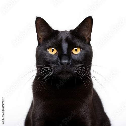 Cat portrait on isolated white background - ai generative