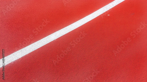 Colorful sports court background. Red rubber ground with white lines outdoors © kilimanjaro 
