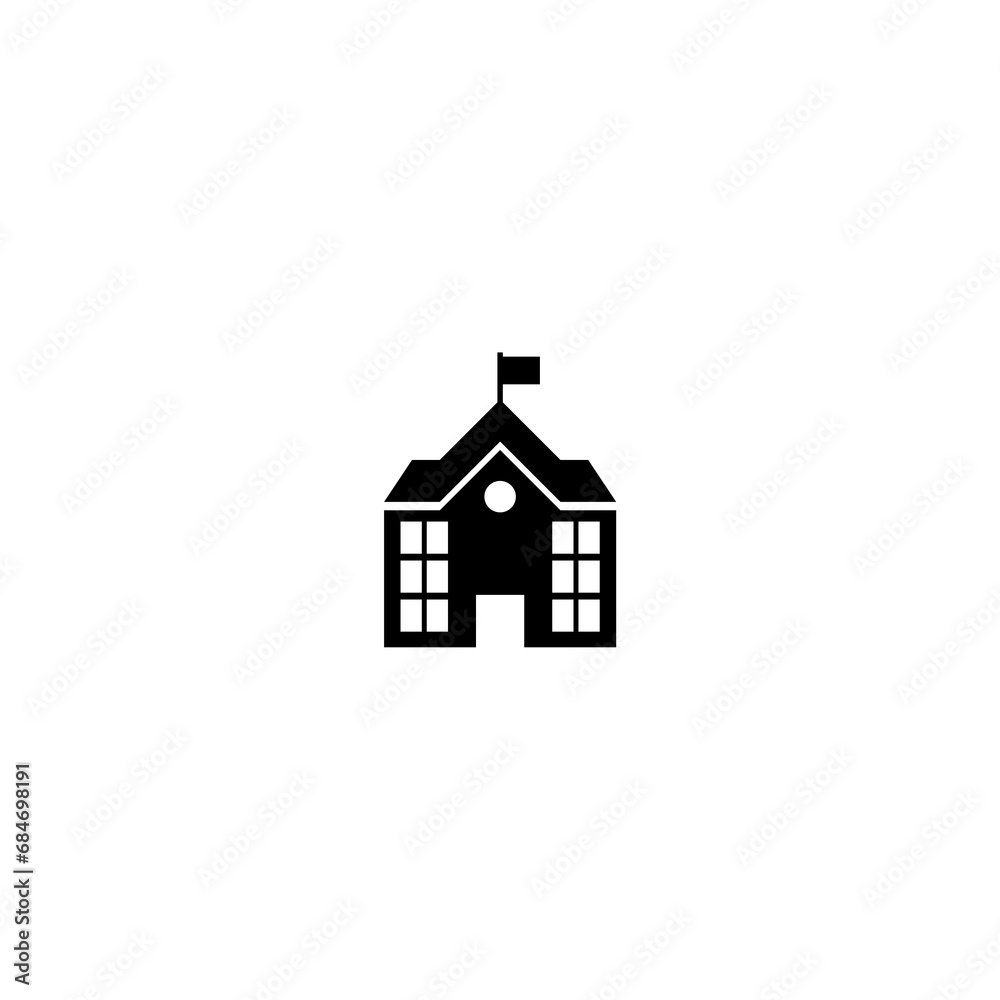 School icon for web design isolated on white background School icon for web design isolated on white background