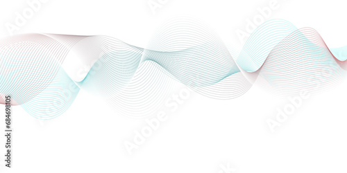  Seamless abstract Abstract blue wave geometric Technology, data science frequency gradient lines on transparent background. Isolated on white background. blue and white wavy stripes background.