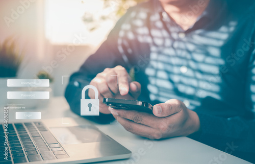 Cyber security internet network data privacy concepts. secure access to user personal information, cybersecurity, secure Internet access, information security and encryption.