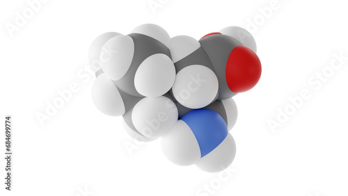 pregabalin molecule, anticonvulsants, molecular structure, isolated 3d model van der Waals