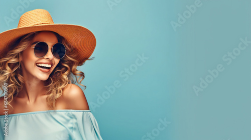The woman with her white hat and stylish sunglasses basked under the summer sun