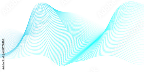 Modern seamless abstract blue wave geometric Technology, data science frequency gradient lines on transparent background. Isolated on white background. blue and white wavy stripes background.