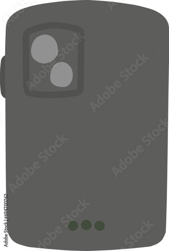 シンプルにデフォルメしたスマートフォンの背面の手描きイラスト