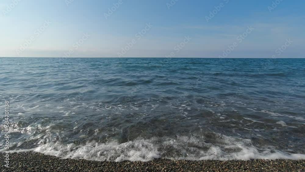 Black sea. Sun beach. Shore. Small waves Black sea. Sun beach. Shore. Small waves