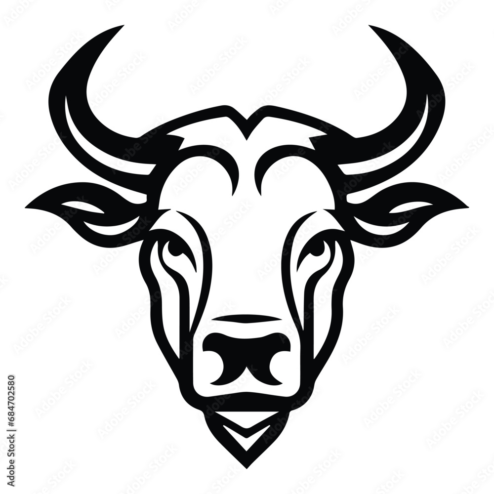 Bull Flat Icon Isolated On White Background