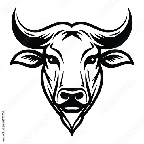 Bull Flat Icon Isolated On White Background