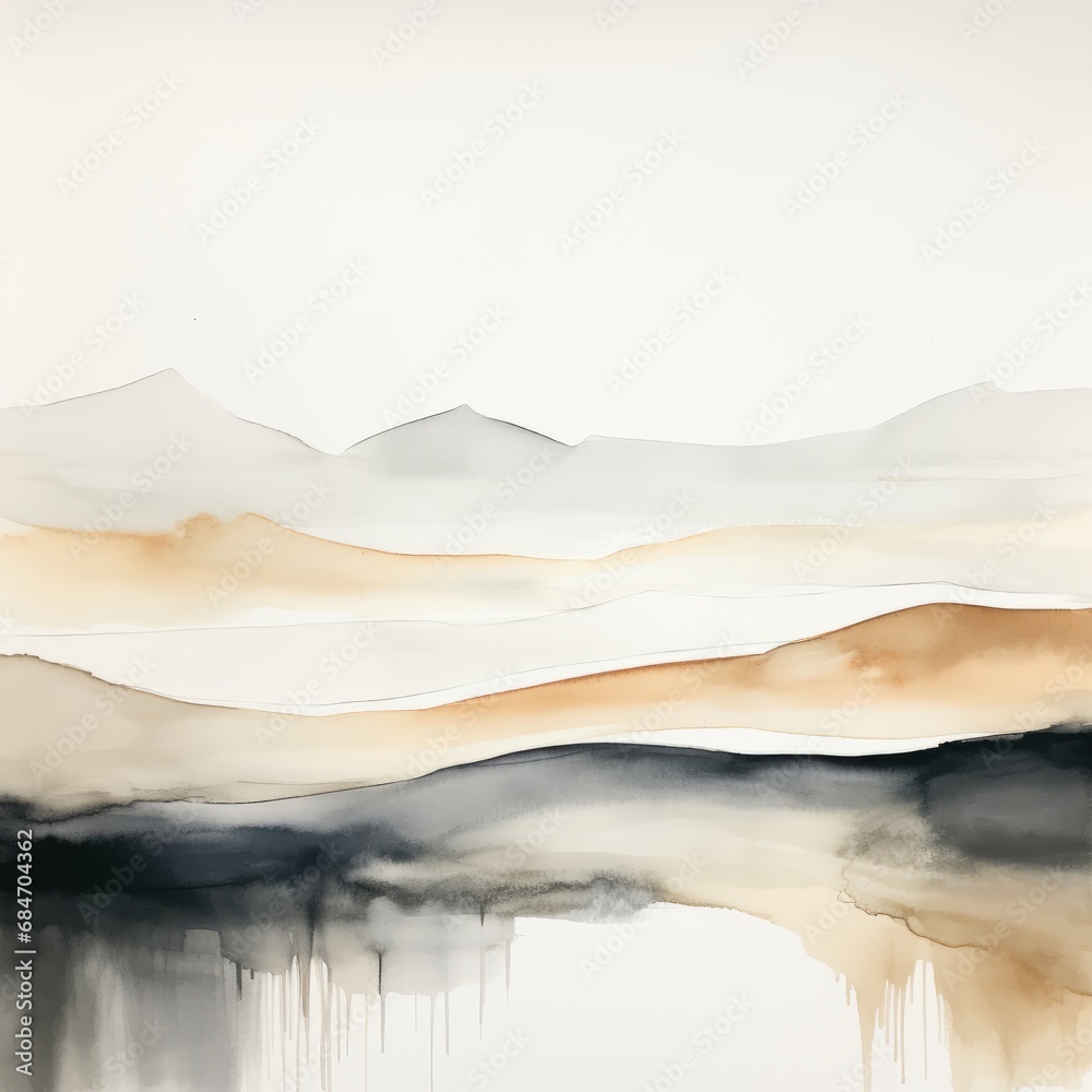 Generative AI image of  abstract watercolor landscape