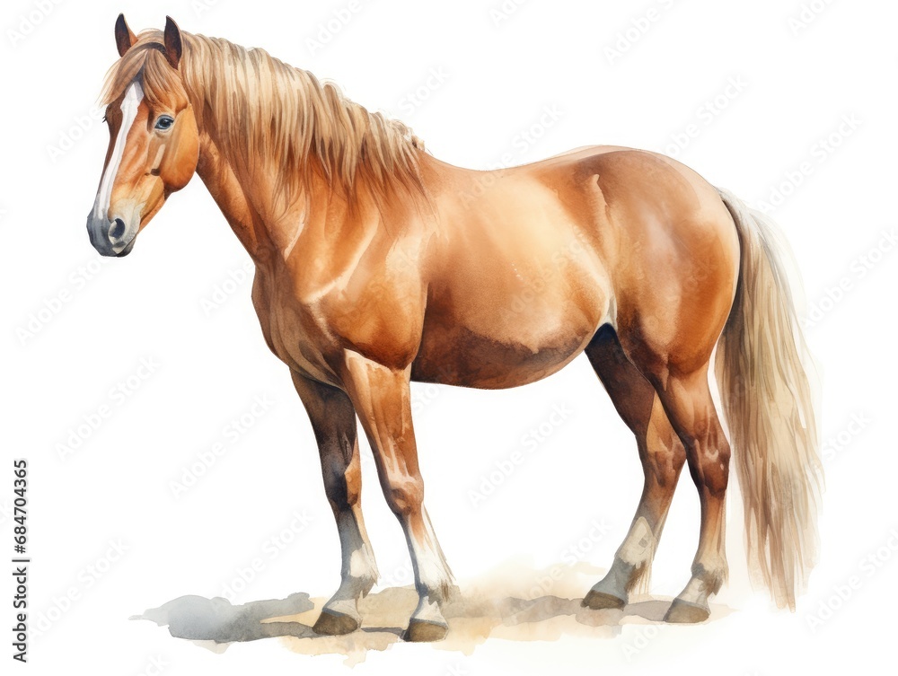 Majestic Gelderland Horse Watercolor Illustration