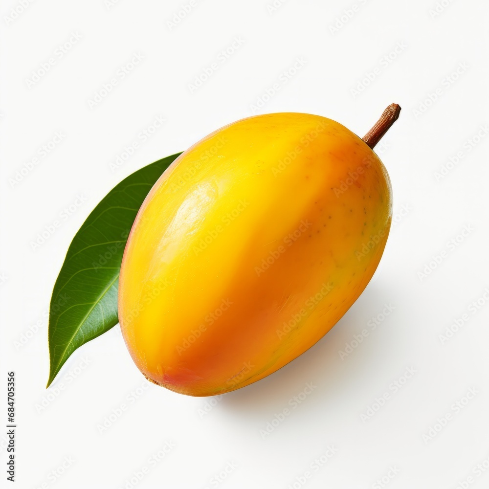 Fresh tasty mango on white background