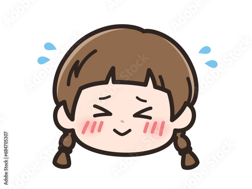 恥ずかしいの女の子の顔