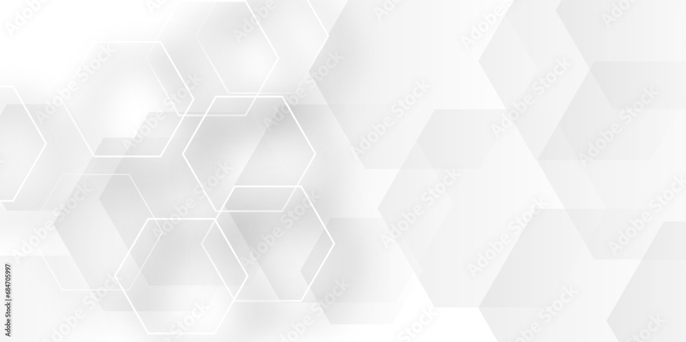 Background with hexagons White Hexagonal Background. Luxury honeycomb grid White Pattern. Vector Illustration. 3D Futuristic abstract honeycomb mosaic white background. geometric mesh cell texture.
Background with hexagons White Hexagonal Background. Luxury honeycomb grid White Pattern. Vector Illustration. 3D Futuristic abstract honeycomb mosaic white background. geometric mesh cell texture.