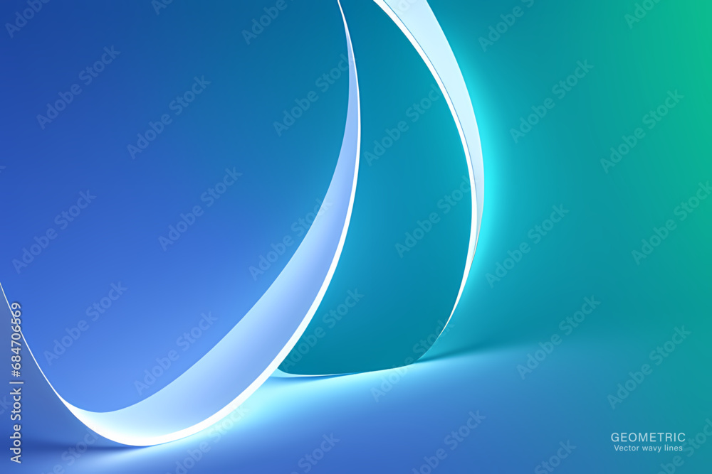 Obraz premium Minimal Abstract Dynamic textured background design in 3D style with cool blue color. Vector illustration.