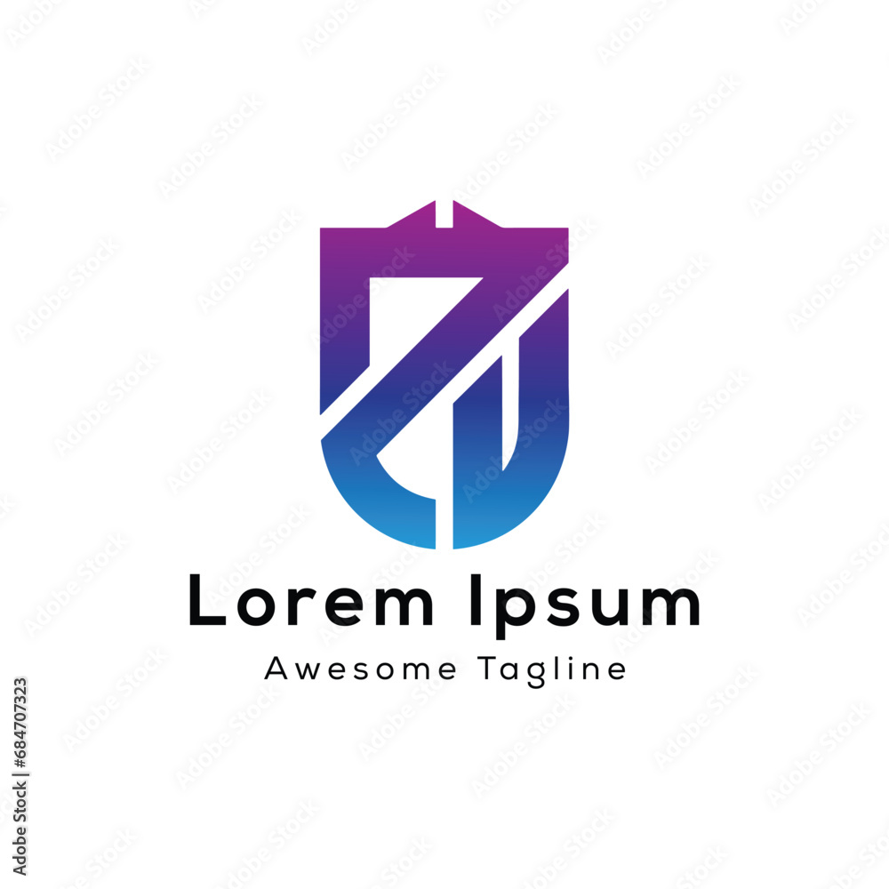 AU letter initial creative logo design AU letter initial creative logo design
