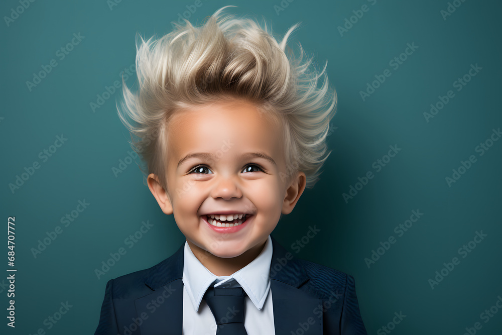 Photo portrait smiling laughing small boy copyspace isolated color background Photo portrait smiling laughing small boy copyspace isolated color background
