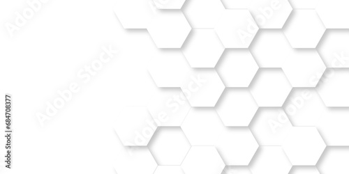  Background with hexagons White Hexagonal Background. Luxury honeycomb grid White Pattern. Vector Illustration. 3D Futuristic abstract honeycomb mosaic white background. geometric mesh cell texture.