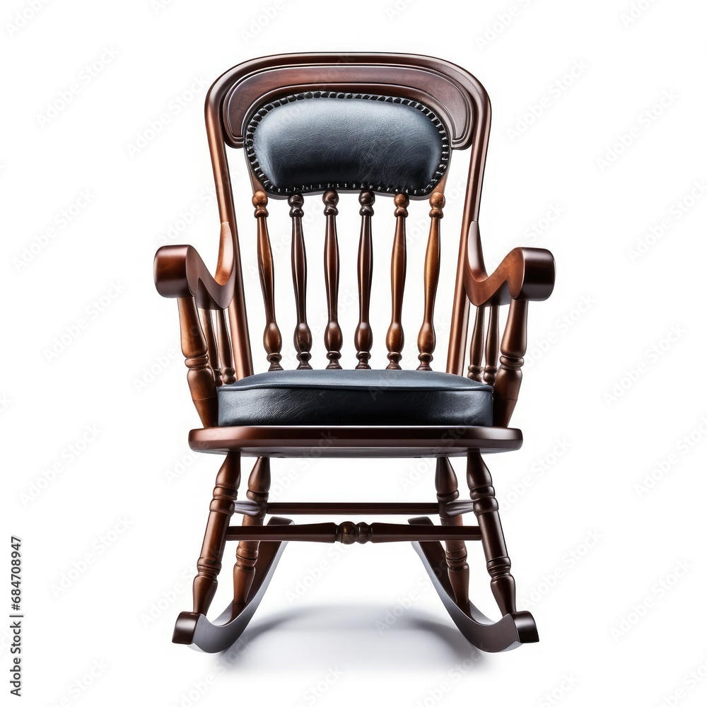 Fototapeta premium Elegant Traditional Rocking Chair Isolated on White
