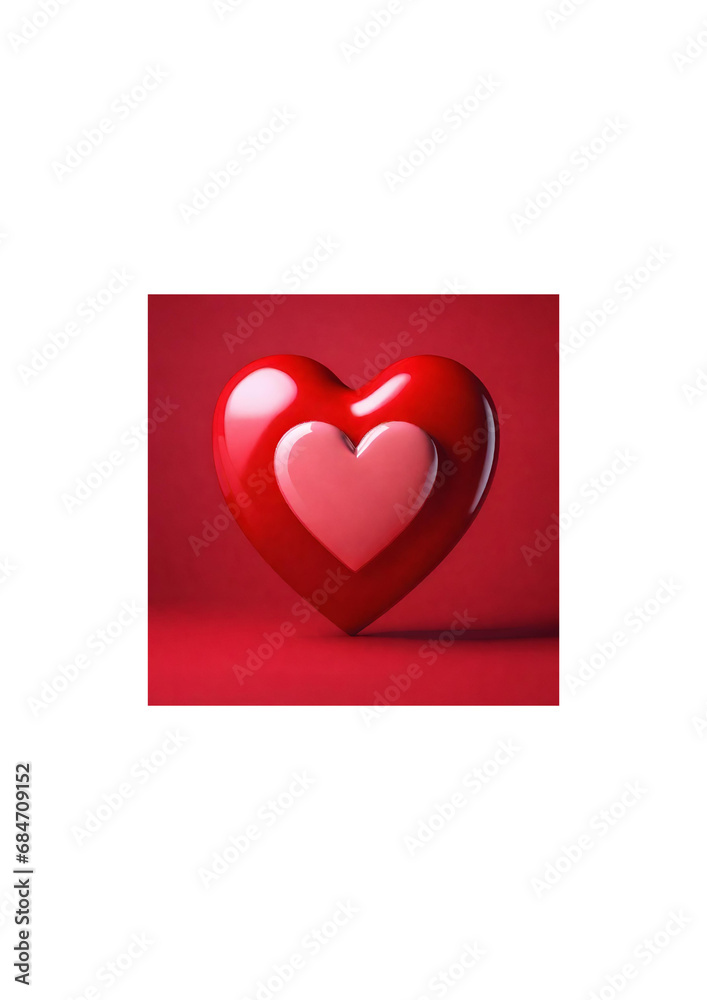 3d shiny heart shape, pastel, Valentine's Day concept. heart background. Generated AI. 3d shiny heart shape, pastel, Valentine's Day concept. heart background. Generated AI.