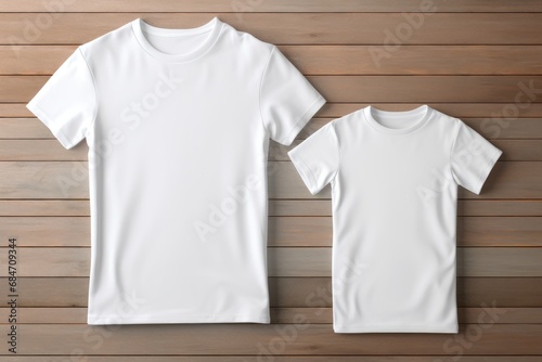 Father And Son On Shore Mockup Template For Tshirt Design Photorealism