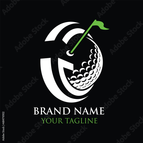 letter g golf logo template, letter g golf elements, letter g golf vector illustration