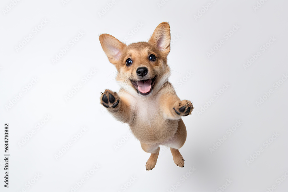 A dog is jumping up in the air A dog is jumping up in the air