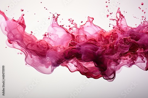 Abstract red smoke splashes on white background