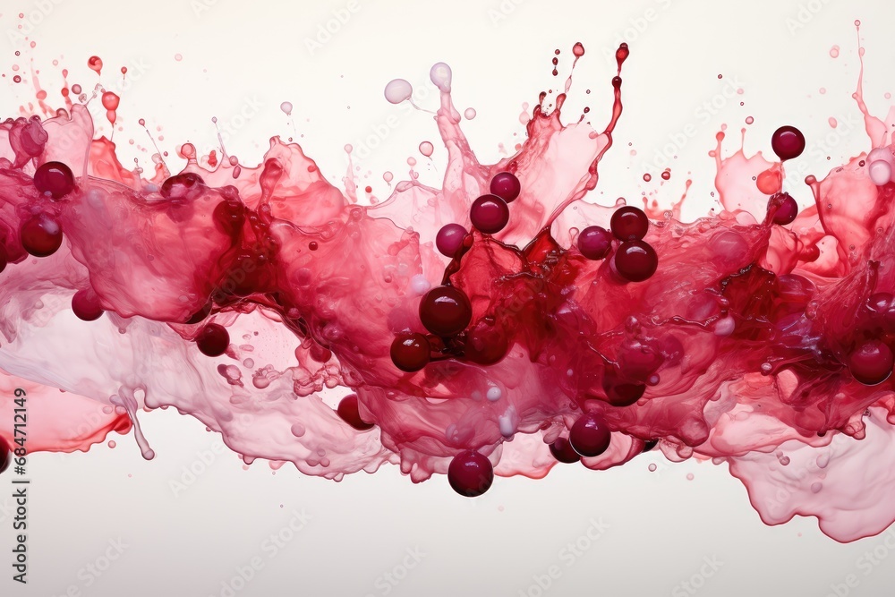 Crimson Wine Splash on White Background - obrazy, fototapety, plakaty 