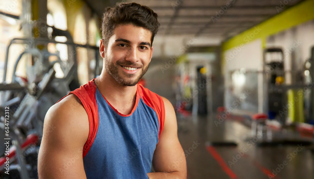 Portrait of a man in the gym Portrait of a man in the gym