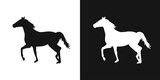 Walking horse vector sign. Horse silhouette, stallion