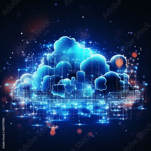 Cloud computing technology abstract background. Vector illustration. Eps 10 file. photo