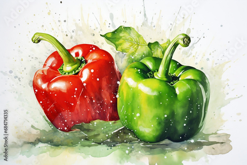 Paprika  Gem  se  rot  gr  n  gesund  Essen  frisch  roh  lecker  bell pepper  vegetable  red  green  healthy  food  fresh  raw  tasty 
