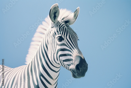 An iconic image of an albino zebra  where the absence of pigment transforms the familiar stripes into a study of subtle elegance.