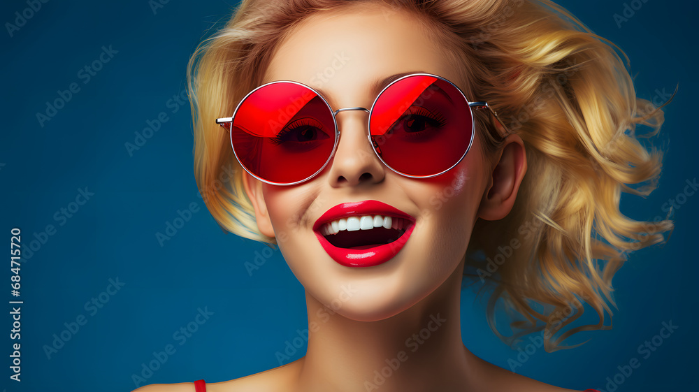 Happy young and smiling woman with copy space. Well dressed against solid background. Happy young and smiling woman with copy space. Well dressed against solid background.