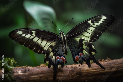 Macro Magic: Stunning Close-up of Papillion Butterfly in Exquisite Detail, 
Macro photography, Papilio Palin, butterfly close-up, insect beauty, detailed macro shot, natural elegance,  photo