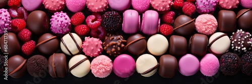 variety of different types of chocolates, enticing with their colors, textures, and flavors