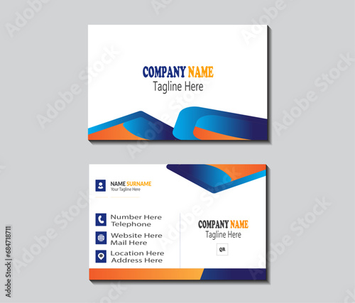 Double sided business card design. Modern business card design.	