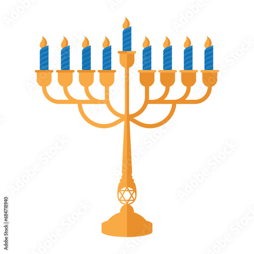 Colored hanukkah menorah icon Vector illustration